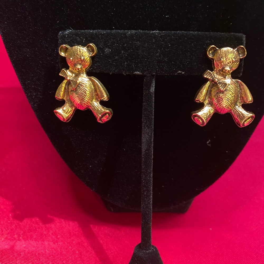 Gold Teddy Bear Earrings
                   NEW